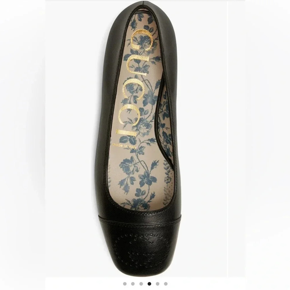 Gucci Hills Black Ballet Designer Flats, Interlocking G logo, size 9, pre-owned - Picture 2 of 10